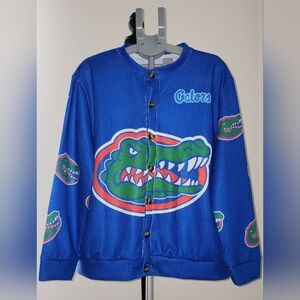 Gators Blue Button-Up Gator Print Jacket